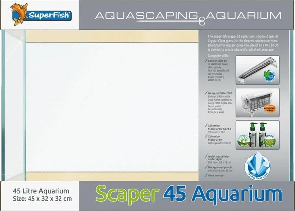 Superfish Scaper 45 Aquarium 45 X 32 X 32 Cm 4 Superfish Scaper 45 Aquarium 45 X 32 X 32 Cm - Afbeelding 2